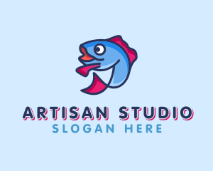 Ocean Sardine Fish logo design