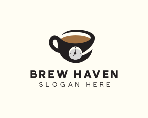 Coffee Clock Breakfast logo design