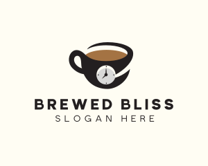 Coffee Clock Breakfast logo design