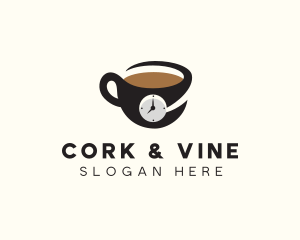 Coffee Clock Breakfast logo design