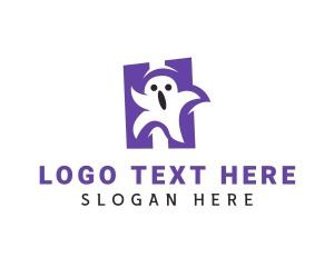 Halloween Ghost Letter H logo