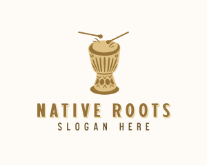 Djembe Drum Percussion logo design