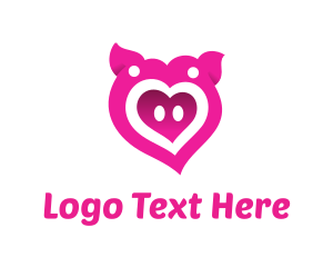 Pink Pig Love Heart logo