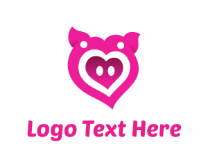 Pink Pig Love Heart Logo