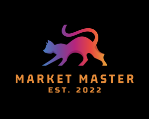 Gradient Cat Animal logo design