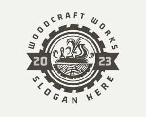 Wood Planer Carpentry Badge logo
