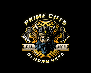 Masculine Viking Axe logo design