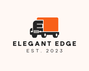 Delivery Truck Letter E logo design