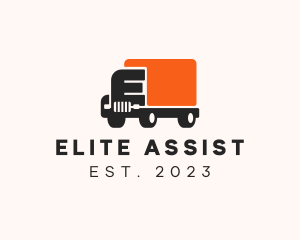 Delivery Truck Letter E logo design