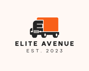 Delivery Truck Letter E logo design