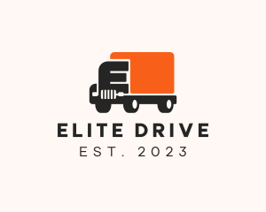 Delivery Truck Letter E logo design