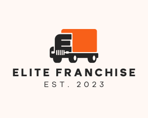 Delivery Truck Letter E logo design