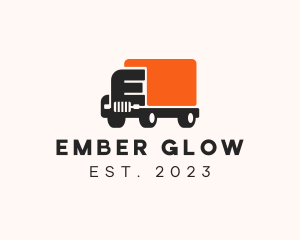 Delivery Truck Letter E logo design