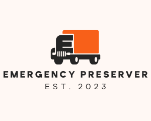 Delivery Truck Letter E logo design