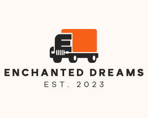 Delivery Truck Letter E logo design