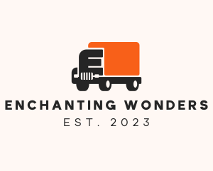 Delivery Truck Letter E logo design