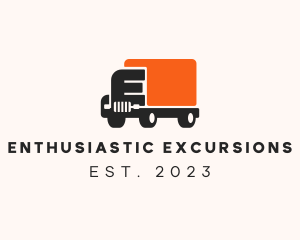 Delivery Truck Letter E logo design