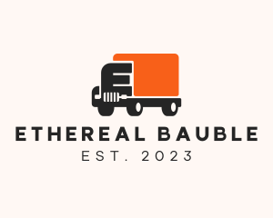 Delivery Truck Letter E logo design