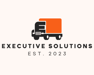 Delivery Truck Letter E logo design