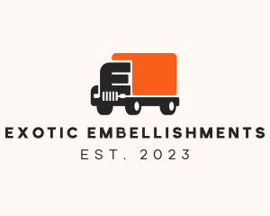 Delivery Truck Letter E logo design