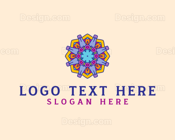 Flower Mosaic Ornament Logo