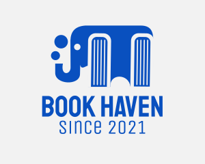 Blue Elephant Book logo design