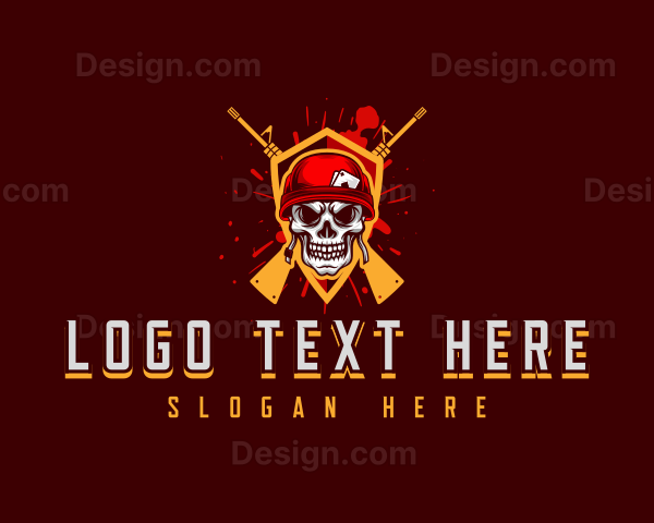 Military Gun Skull Logo