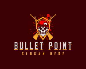 Military Gun Skull logo design