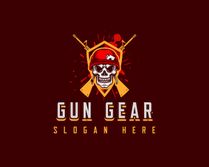 Military Gun Skull logo design