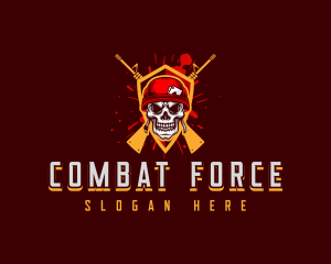 Military Gun Skull logo