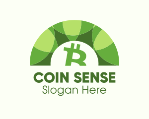 Green Bitcoin Arc logo design