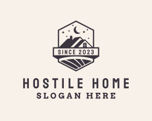 Residential House Night Sky logo design