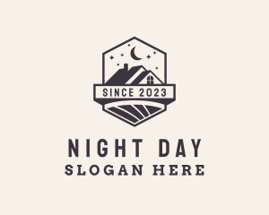 Residential House Night Sky logo design