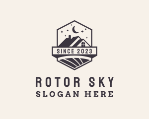 Residential House Night Sky logo design