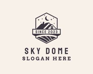 Residential House Night Sky logo design