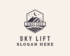 Residential House Night Sky logo design