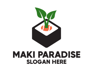 Sushi Leaf Plant logo design