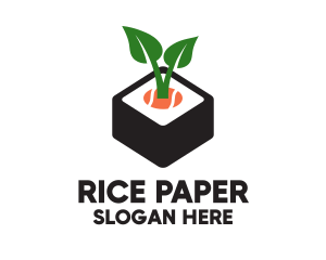 Sushi Leaf Plant logo design