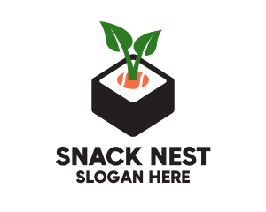 Sushi Leaf Plant logo design