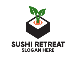 Sushi Leaf Plant logo design