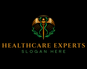 Premium Caduceus Healthcare logo design