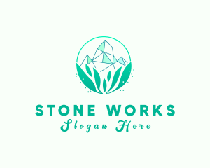 Natural Crystal Stone logo design