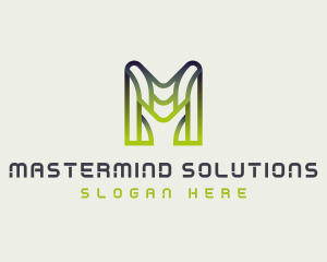 Cyber Technology Letter M logo design