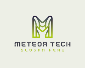 Cyber Technology Letter M logo design