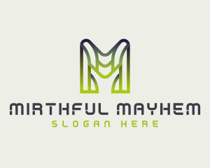 Cyber Technology Letter M logo design