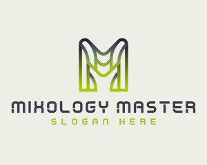 Cyber Technology Letter M logo design