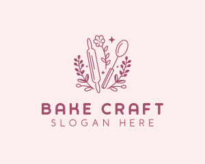 Baking Spoon Rolling Pin logo design