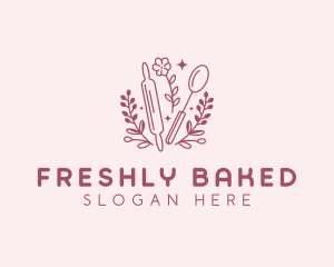 Baking Spoon Rolling Pin logo design