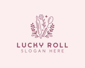 Baking Spoon Rolling Pin logo design