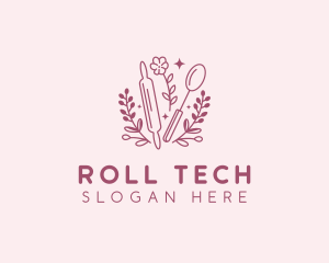 Baking Spoon Rolling Pin logo design